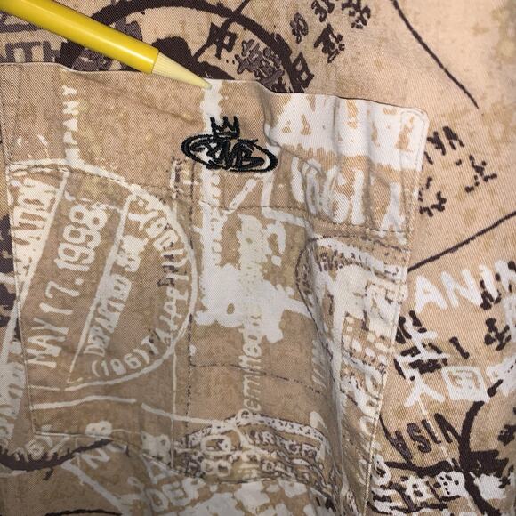 Vintage Y2K PNB Nation AOP All Over Print Button Up Shirt 2XL Graffiti Hip Hop - Picture 5 of 5